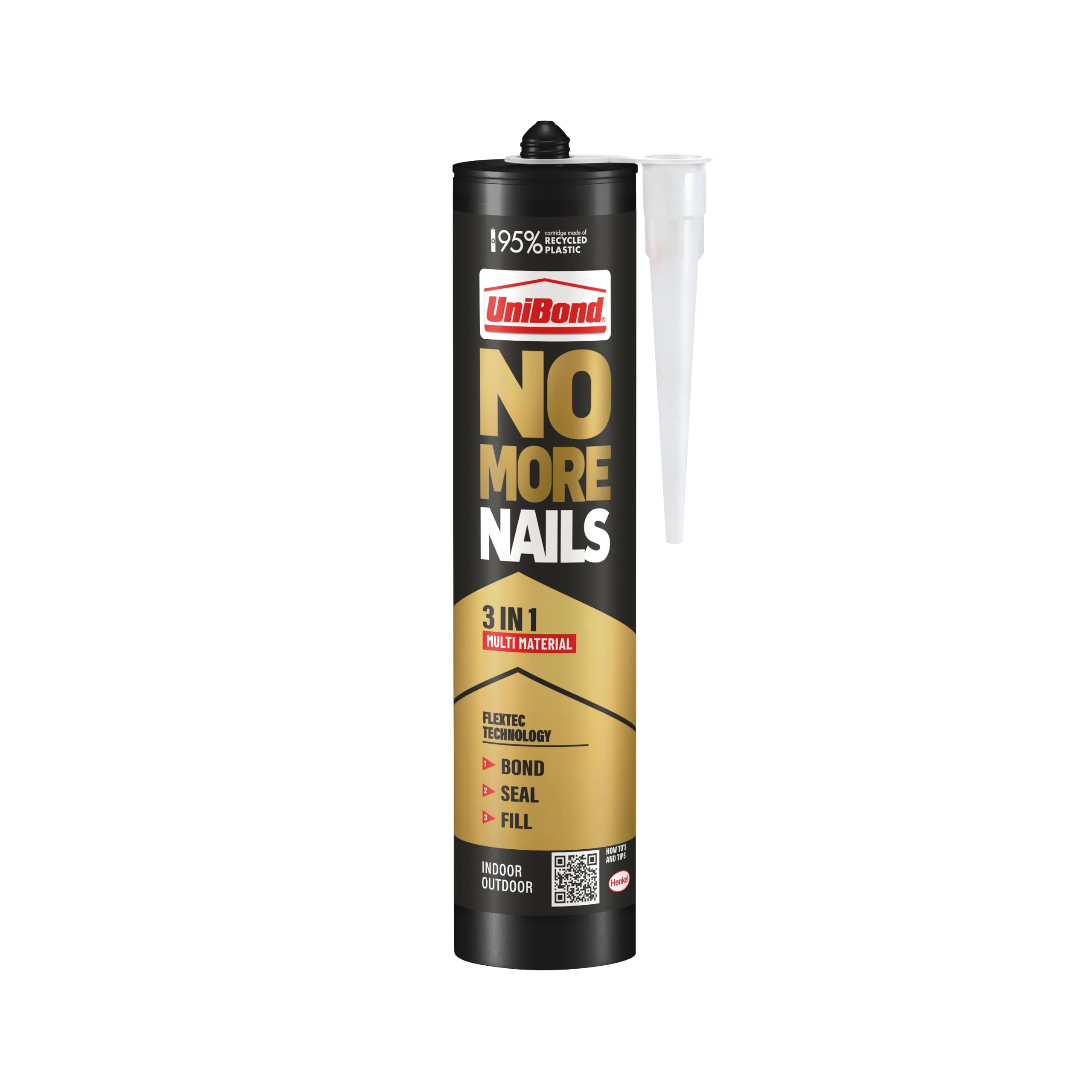 UniBond No More Nails 3 in 1 Construction Adhesive, White, 280 g