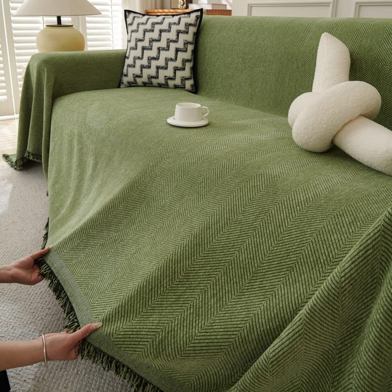 Housse de canapé lavable vert 2/3/4 places pour protection animaux