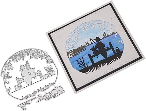 Miniatura 6 de Troqueles para morir para metal CraftBUZHI Troquel de corte Feliz Navidad troquelado para tarjetas y álbumes de recortes (troqueles de pesca)