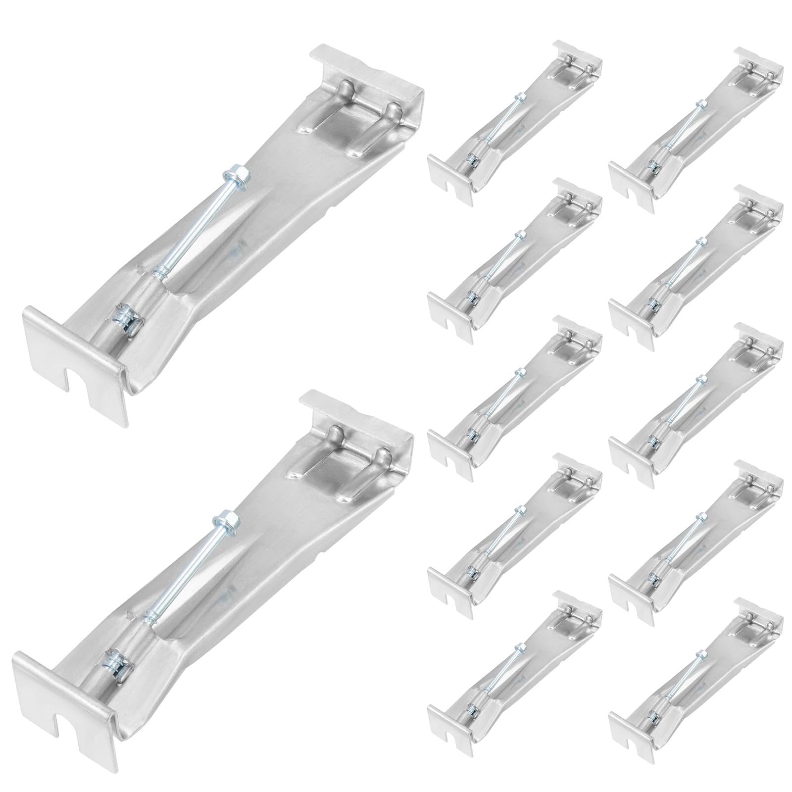 12 Piezas Ganchos de Canalón de 6 Pulgadas Resistentes Ocultos Soportes de Canalón de Lluvia Sujetador, Soportes de Canalón de Aluminio para Reparar Canalones de Lluvia Caídos