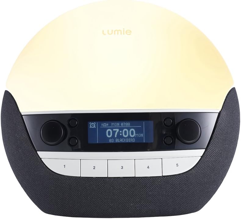 Lumie Bodyclock Luxe 750D – Wake-up Light with DAB+, Bluetooth Audio & Low-Blue Light for Sleep