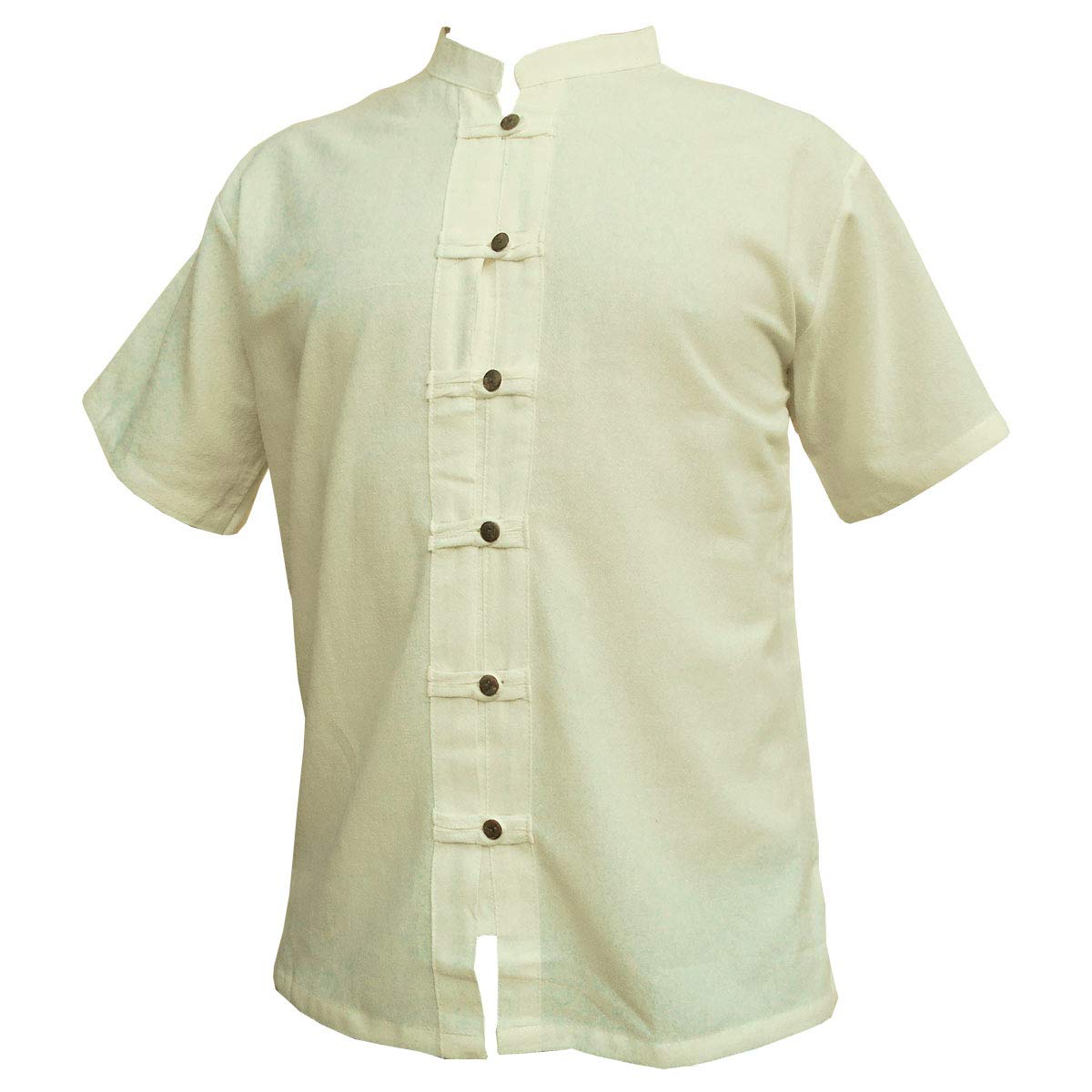 Panasiam Men's Ecru Shirt Rzi-01, M, Shortsl.