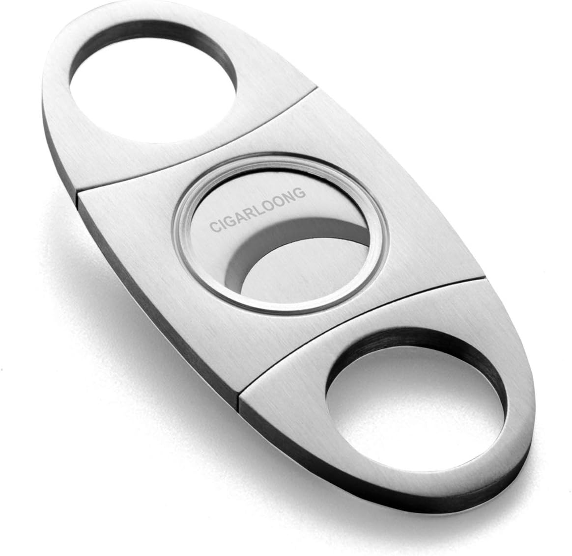 CIGARLOONG Cigar Cutter Stainless Steel Brushed Double Blades Cigar
