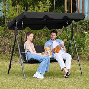 JEAREY 3 Personen Verandaschaukel mit Ständer