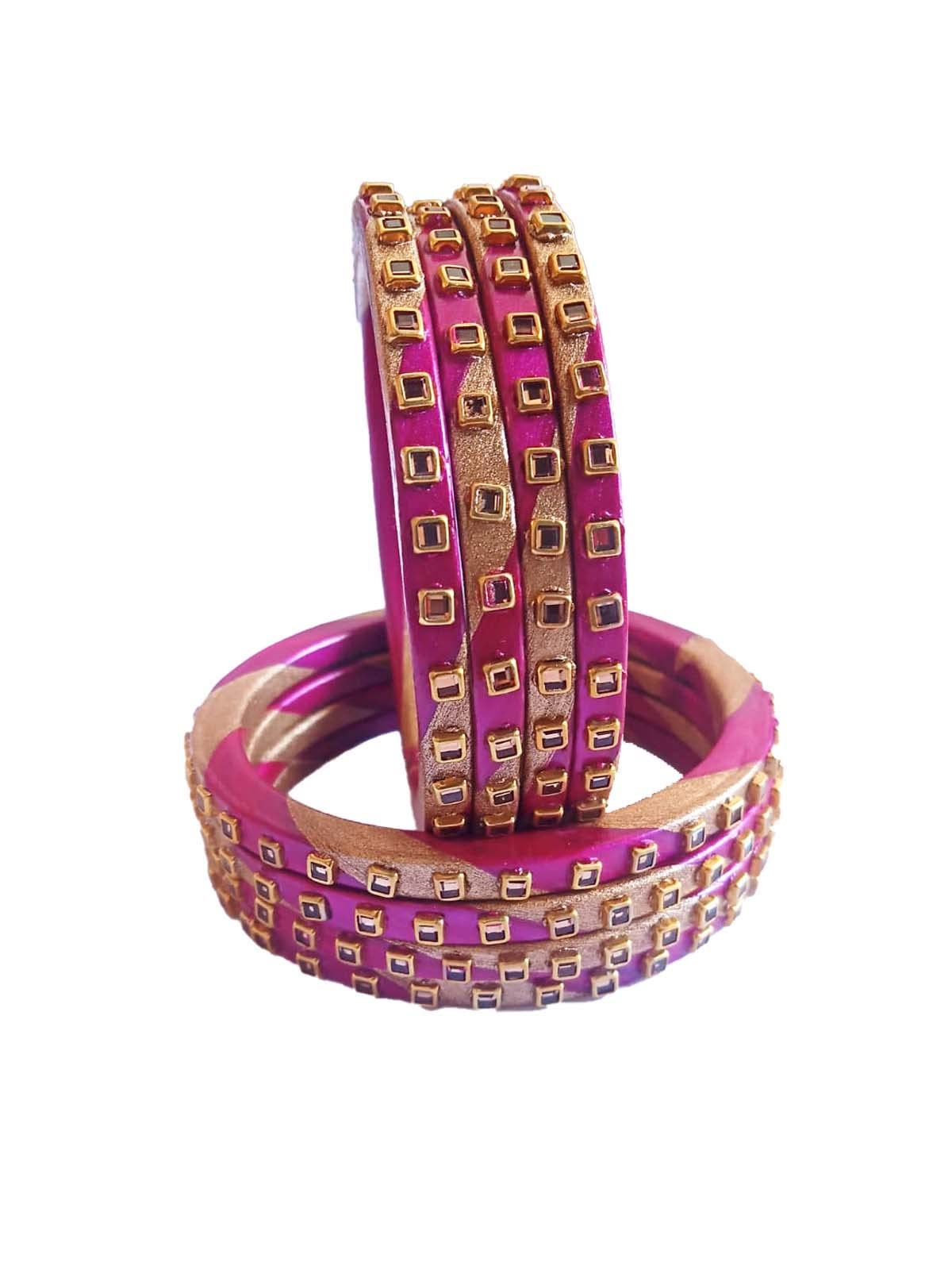 Akram Bangles Rajasthani Lakh Traditional Bangles Chudi Sets For Women & Girls (Pack of 8) (2.6)