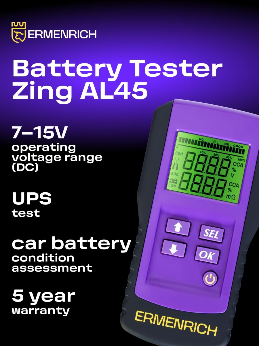 AL45 Tester Batteria Auto 7V/15V Tester per Batterie 100-1700 CCA