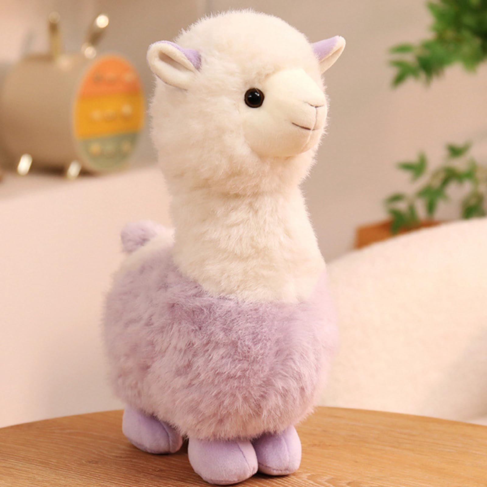 JORCEDI Alpaca Teddy Plush, 30cm/11.81inch Fluffy Soft Toy, Simulated Animal Cuddly Toys Doll Gift for Boy, Girl, Adult (purple)