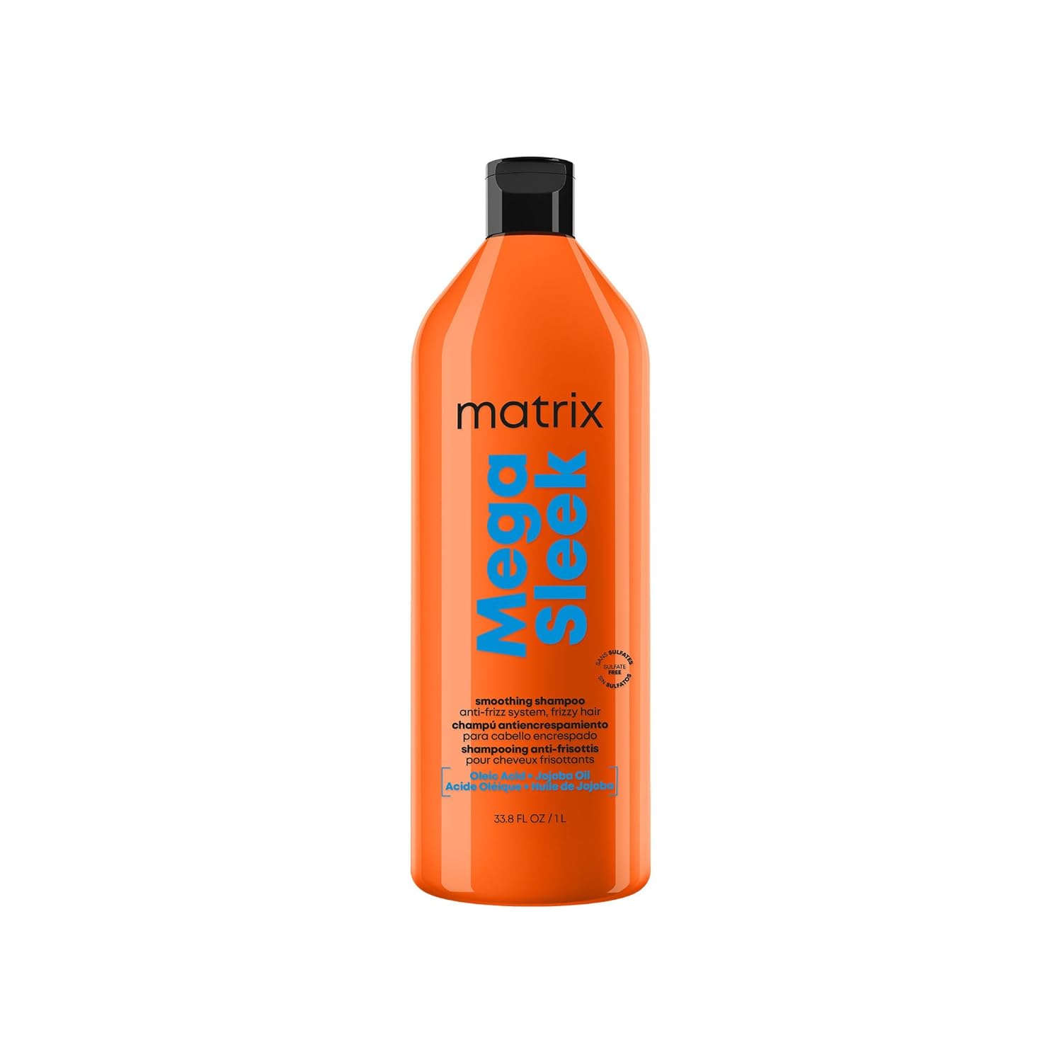 Matrix Mega Sleek Anti-Frizz Shampoo - 96H Frizz Control, 12x Smoother Hair, and Professional Hydration