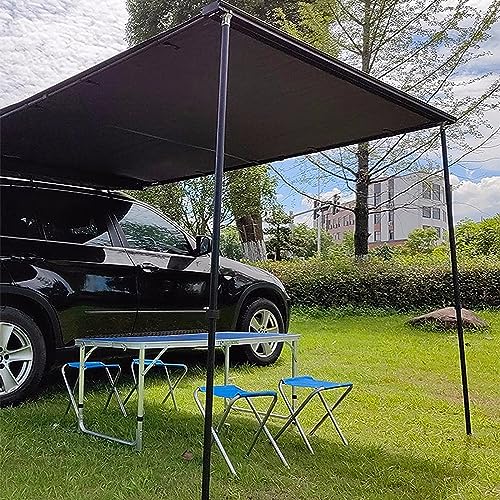 PINNKL Car Awnings Waterproof Car Side Awning Sun Shelter, Pull-Out Retractable Vehicle Awning, Sunshade Rooftop for SUV/Truck/Van Outdoor Camping Travel (Size : 160x250cm/5.2x8.2ft)