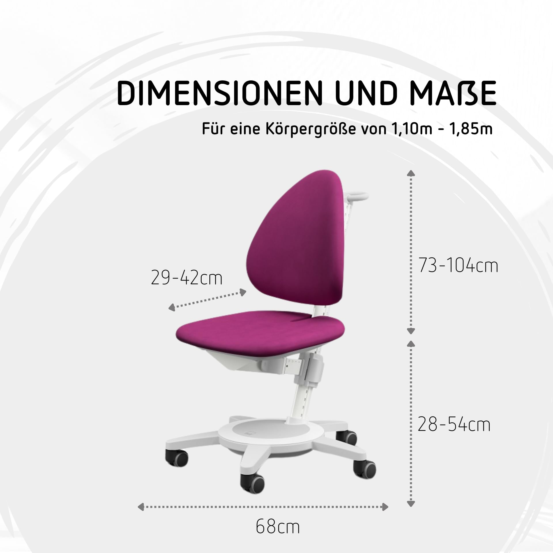 Moll Maximo Kinderschreibtischstuhl | mitwachsend & ergonomisch mit individuell Verstellbarer Sitzfläche und Rückenlehne | Drehstuhl ideal für Schulkinder | langlebig & hochwertig | Made in Germany