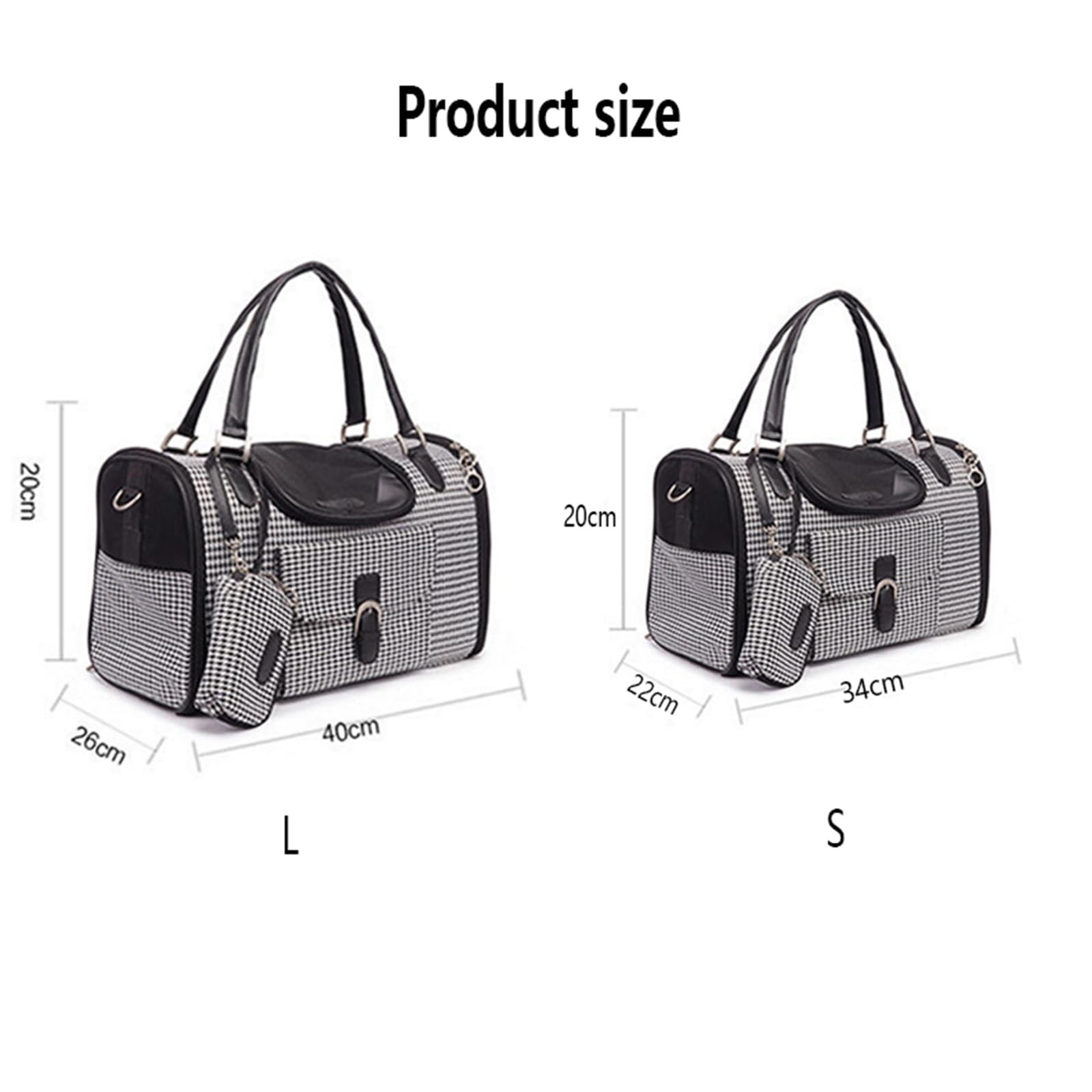 Transportín para Gatos Blando Plegable Antifugas Ventilado Correa Ajustable para Coche/Veterinario/Viaje para Gatos/Perros de hasta 22 Libras(Black,Large)