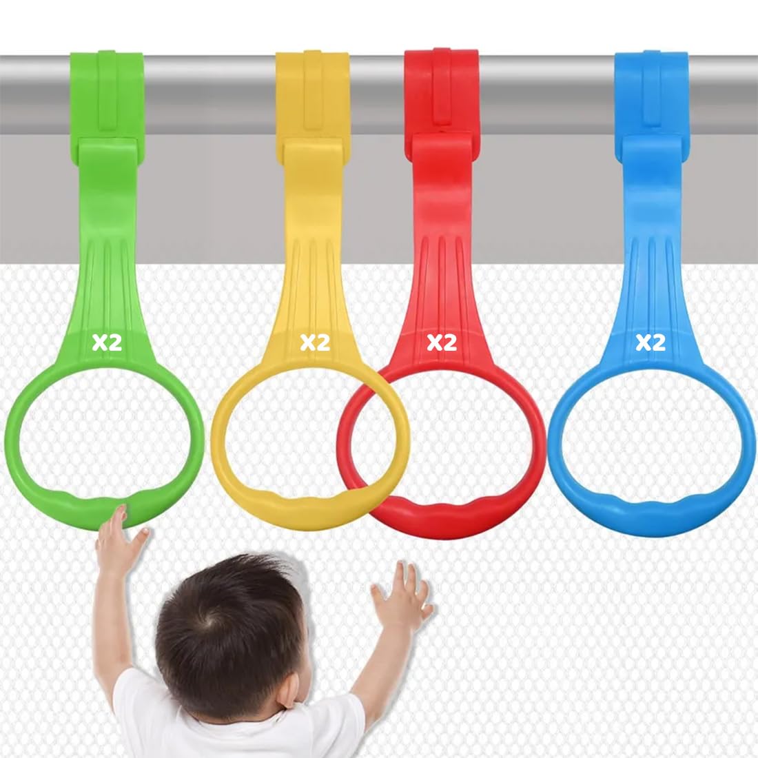 Anneaux Parc Bebe, Anneaux pour Lit Bébé, Anneaux Entraînement Équilibre 8 Pièces
