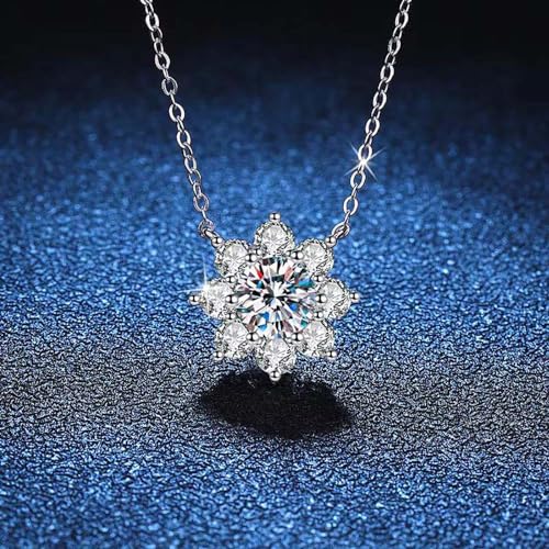 Collier Fleur de Soleil en Moissanite et Argent 925 | Éclat Durable