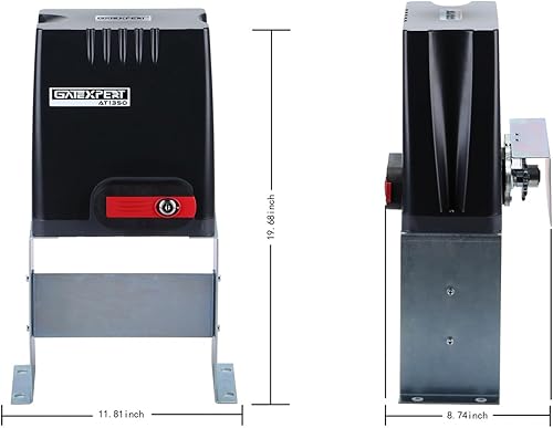 Miniatura 16 de Abridor de puerta deslizante con controles remotos y sensor de fotocélula de seguridad, motor de CA accionado por cadena para puertas de hasta 1350