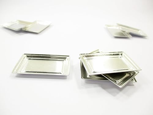 Miniatura 4 de Accesorios en miniatura para casa de muñecas, 4 bandejas pequeñas de hojalata #L Suministro para panadería Dijes Deco - 8177