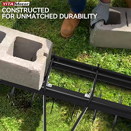 YITAMOTOR 32\" Tow Spike Lawn Aerator, Manual Tow Behind Rolling Lawn Aerators with 8 Spikes, 100 LBS Heavy Duty ATV Core Aeration Black Tool for Lawn, Yard, Garden & Patio - Thumbnail 5