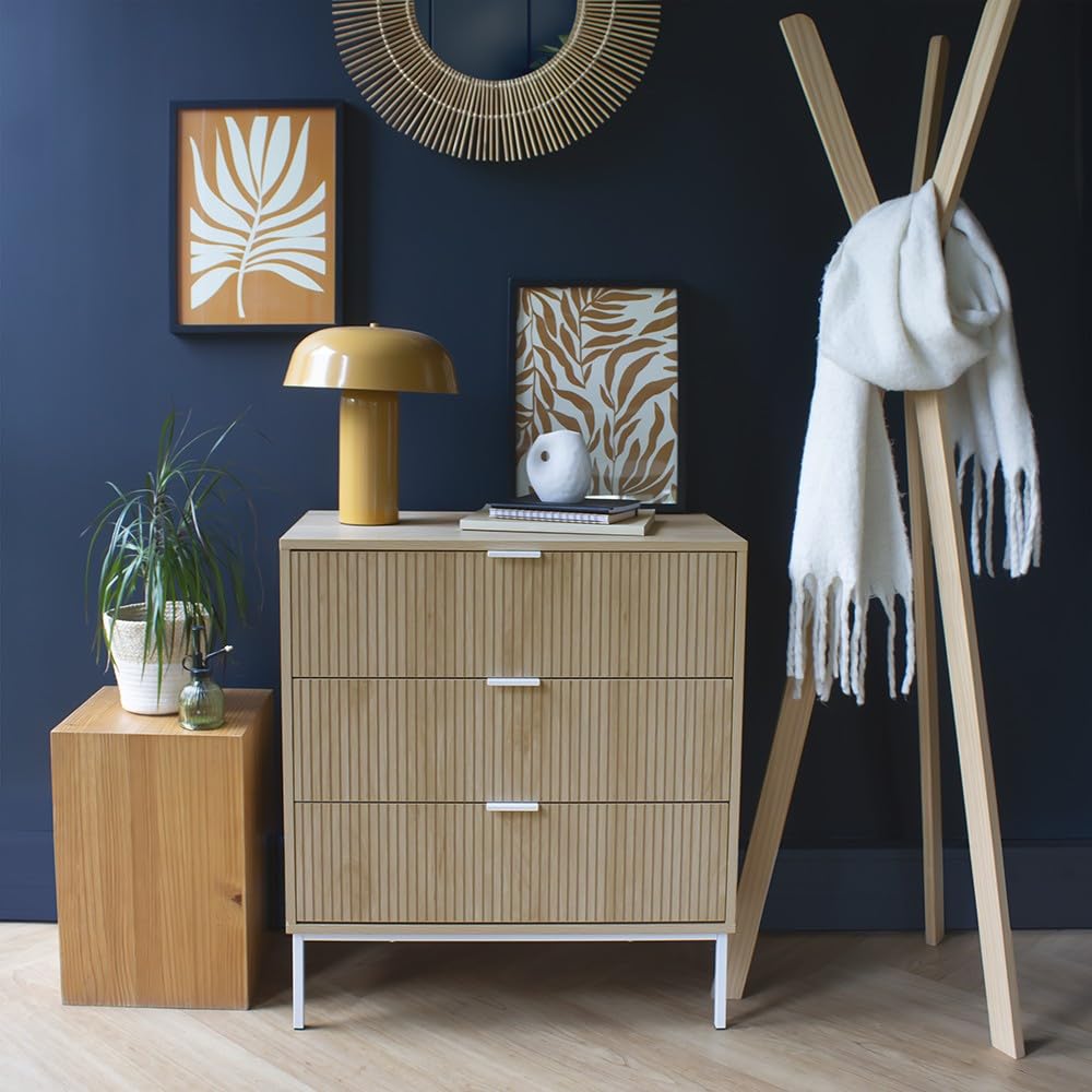 Box and beyond - Commode - 72 x 40 x 80 cm - Bois - 3 Tiroirs - Rangement - Salon, Salle à Manger, Entrée, Couloir - Style Scandinave et Naturel