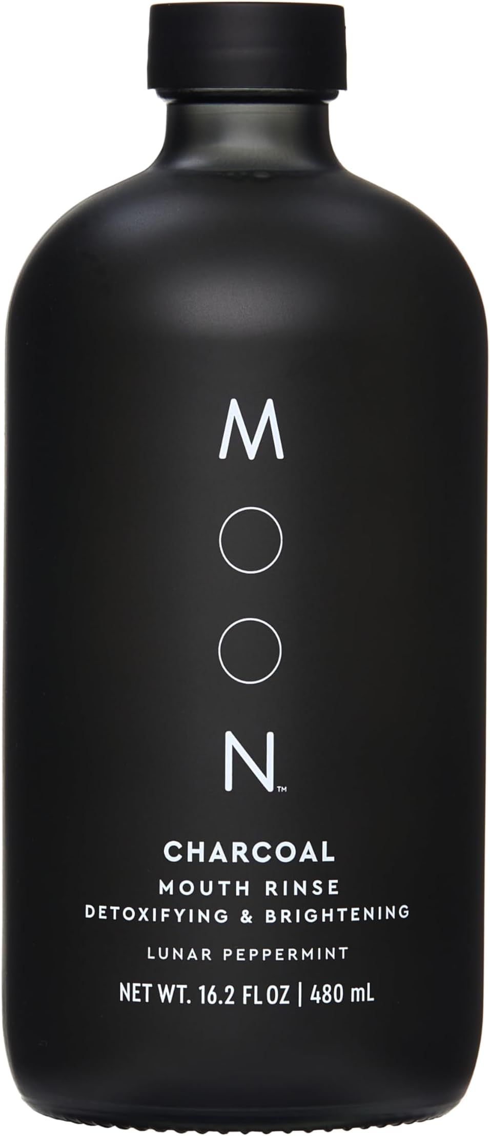 MOON Charcoal Mouth Rinse -Teeth Whitening Mouth Wash for Adults - Alcohol & Fluoride Free with Non-Abrasive Charcoal - Gentle on Enamel - No-Burn Formula - Support Healthy Gums (16.2 Fl Oz)