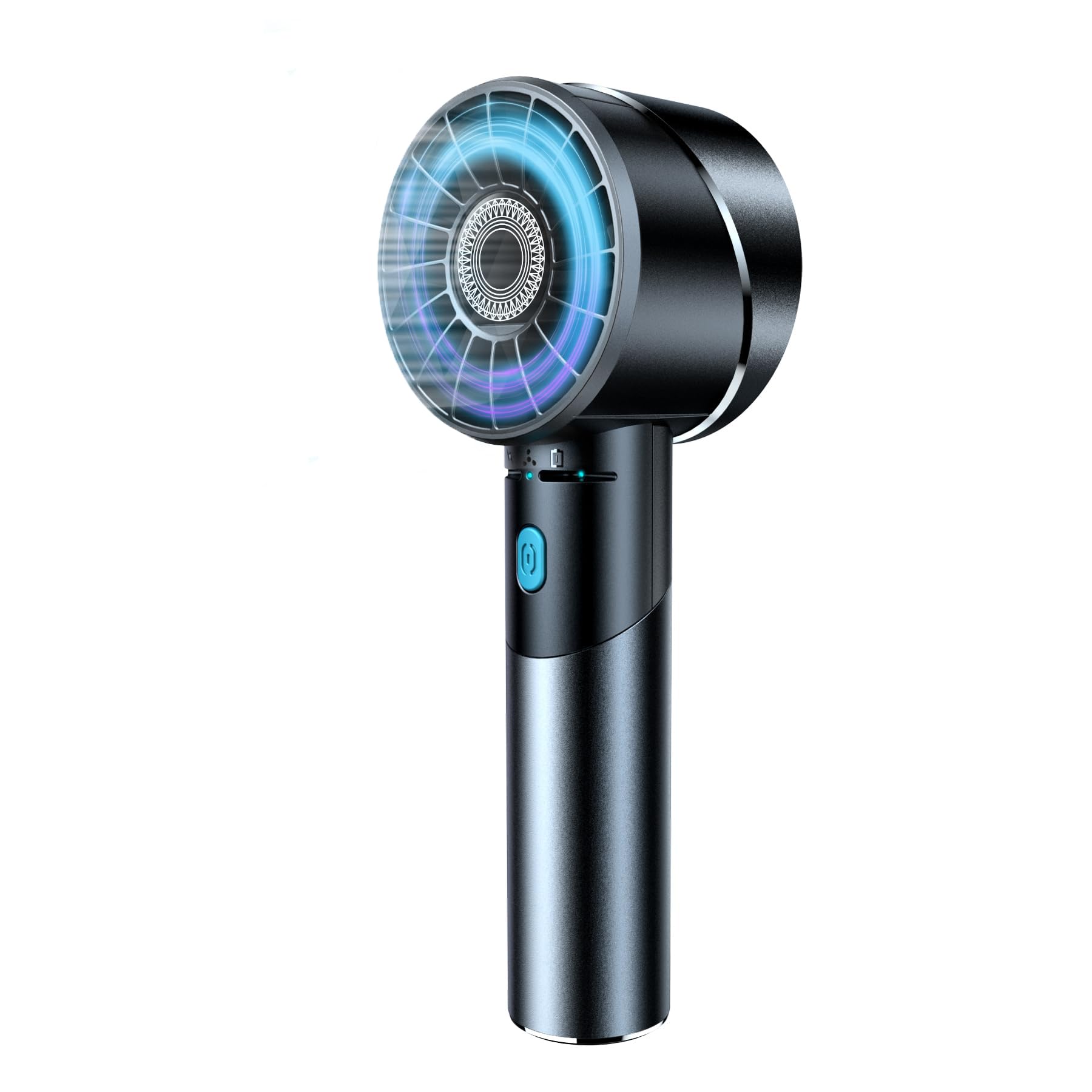 COZOME Handventilator Akku Aufladbar, Mini Stark Ventilator mit 7000 rpm Hohe Geschwindigkeit, Kleiner Metall USB Taschenventilator, Tragbar Turbo Hand Ventilatoren für Strand, Geschenk Herren