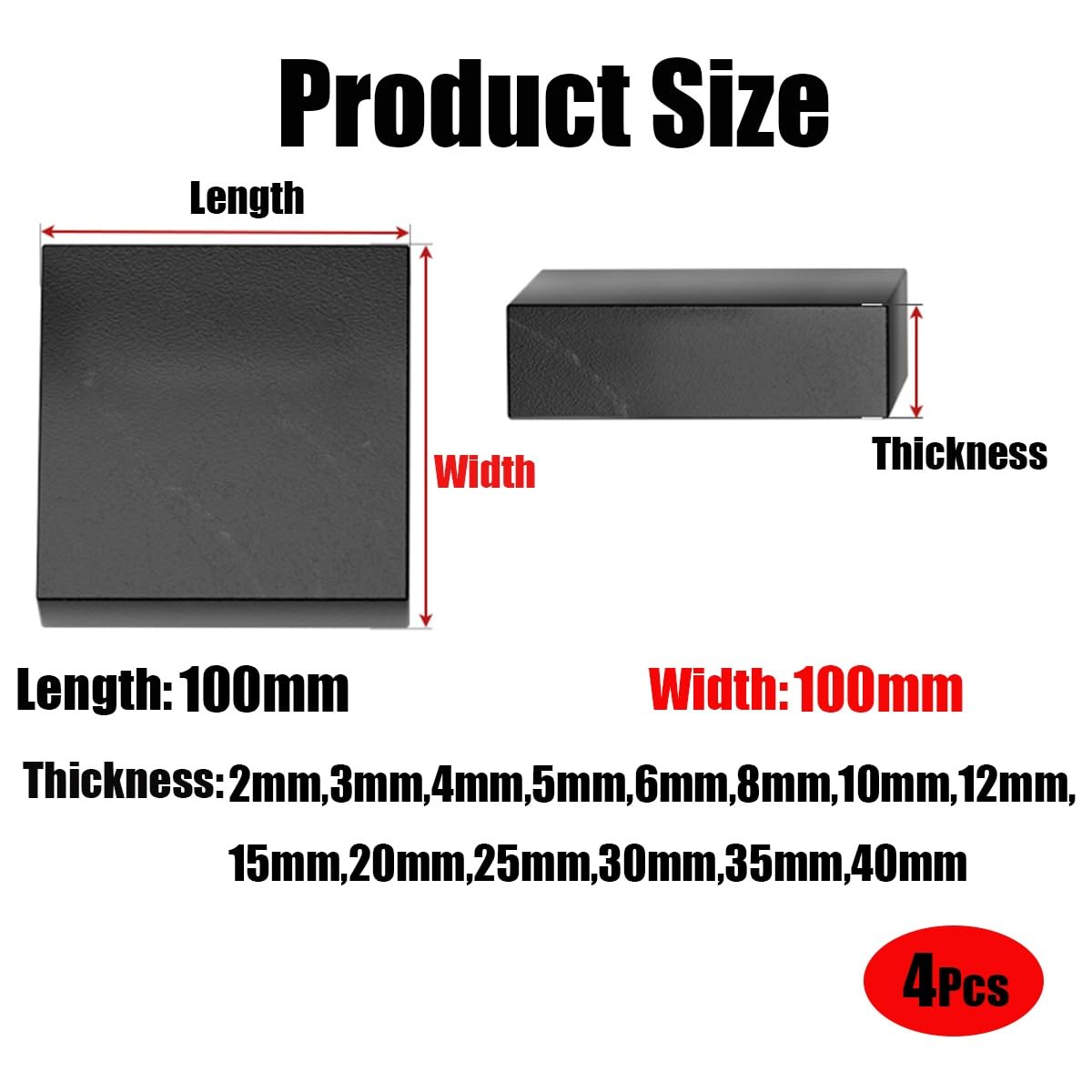 4 Piezas Planchas Goma Antivibratorias 100x100mm Espesor 2mm-40mm Almohadillas Absorción Impactos Para Maquinaria Industrial Construcción Electrodomésticos Muebles Amortiguación(100 * 100 * 30mm)