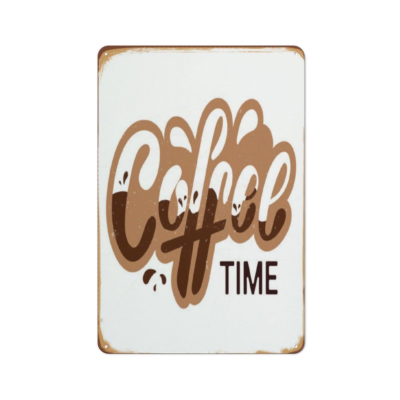 peiyeety Vintage Coffee Time Cafe and and Coffee Station Modern Breakfast Poster Metal Aluminium Tin Sign Wall Decor 8"x12"