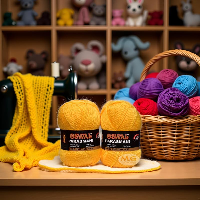 Image of M.G ENTERPRISE Os wal 3 Ply Knitting Yarn Wool (Pila), 300 gm