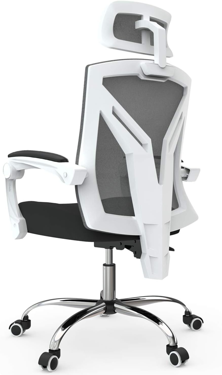 Amazon Hbada オフィスチェア メッシュ デスクチェア ハイバック 可動式アームレスト 昇降ヘッドレスト 約155度リクライニング 通気性 鋼製ベース デスクチェア 文房具 オフィス用品