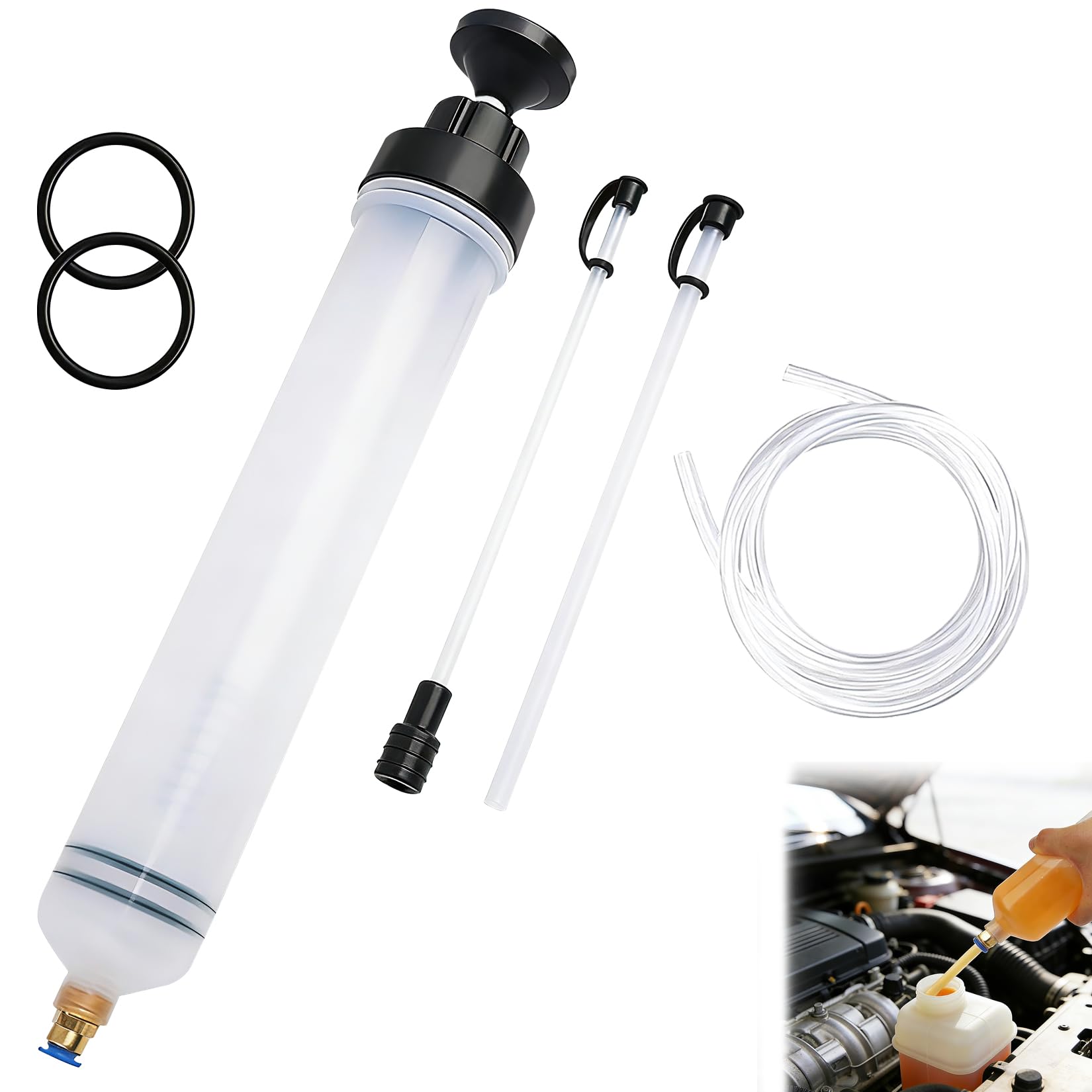 Jeringa Grande Succión Aceite 500 ml con Manguera y Tubo de Extensión de Para Motor Vehículo Aceite de Freno Bomba de Refrigerante Bomba de Transferencia Aceite Para Engranajes