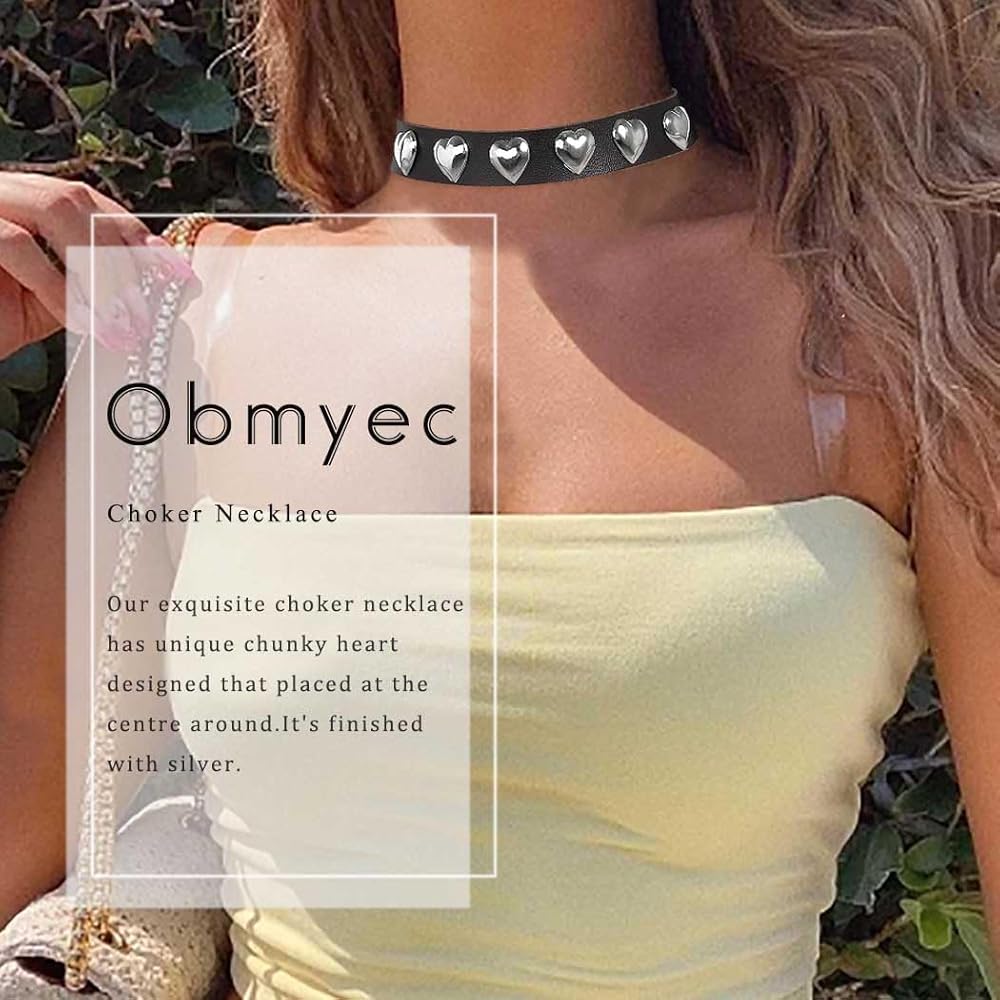 Amazon.com: Obmyec Black Leather Choker Punk Short Collar Gothic 2 Amazon.com: Obmyec Black Leather Choker Punk Short Collar Gothic 2