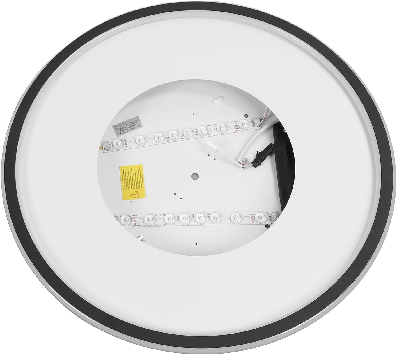 CCYLEZ LED Ceiling Light Metal Base Lighting Fixture Ceiling Lamp Flush Mount Stepless Dimmable with Remote Control for Hotel (Black Frame)