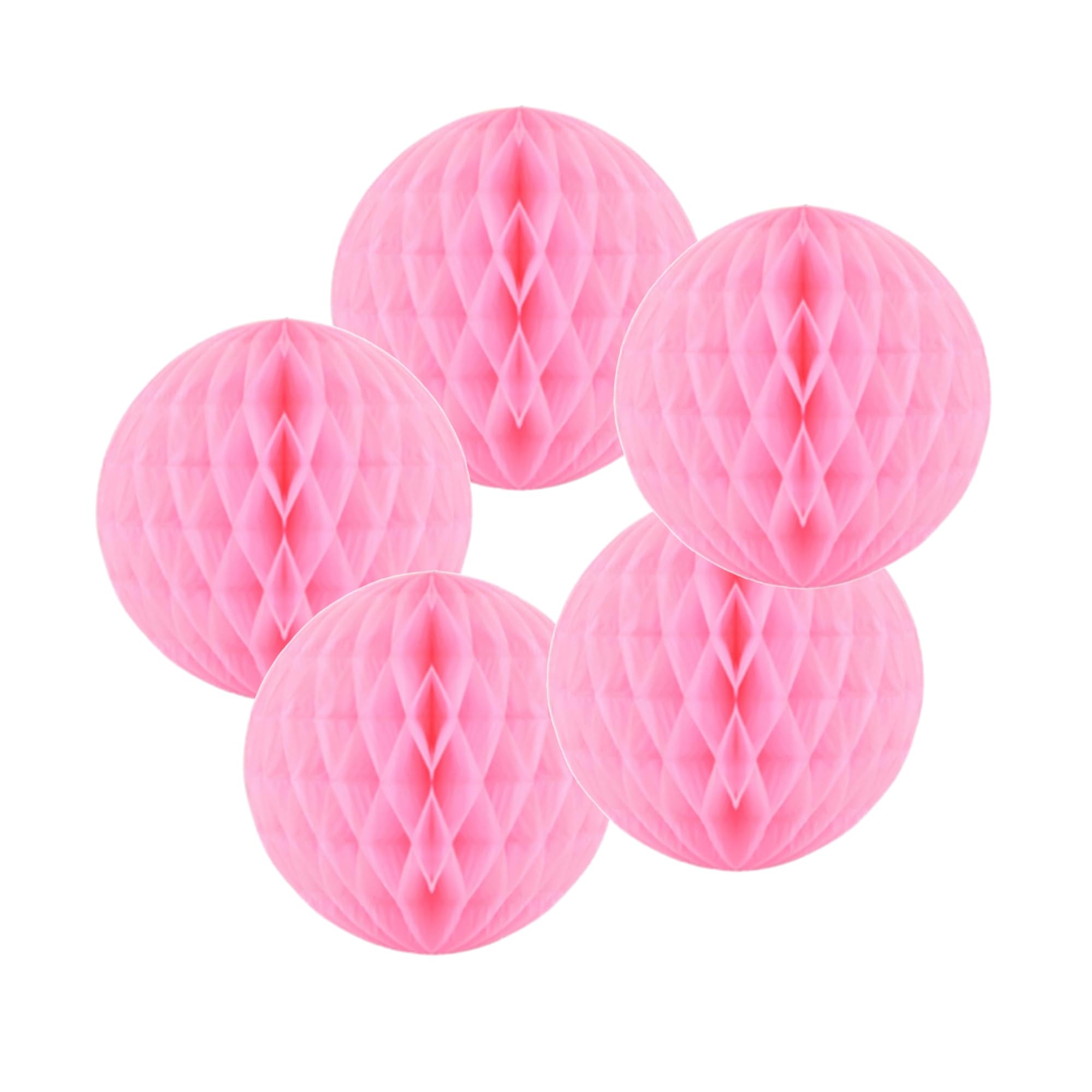 SrchJoy Honeycomb Paper Ball Party Decorations Pack of 5 Tissue Pom Poms Flower Ball Garland Birthday Baby Shower Wedding Party Decor (Pink, 5 Pcs - 6" (15cm))