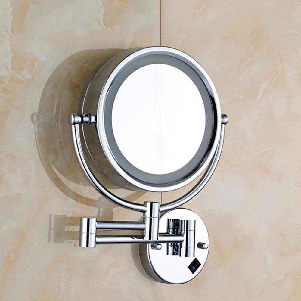 Specchio Trucco Specchio per Il Trucco, Doppio Lato Illuminato 8,5 Pollici 10X LED ingrandito Specchio Moderno con Finitura cromata Lucida