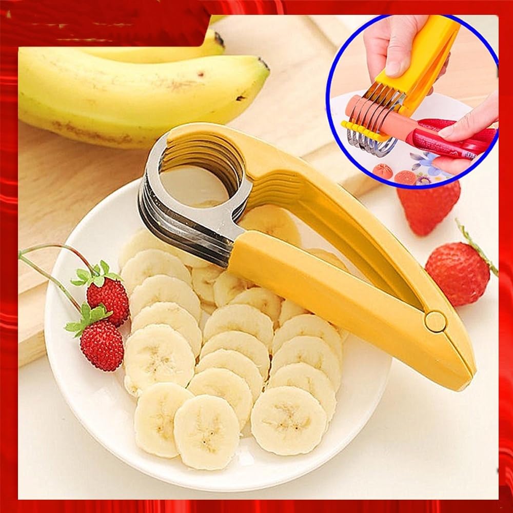 Easy Banana Slicer Hot Dog Peeler Household Fruit Salad Milkshake Cucumber Slicer Kitchen Gadgets