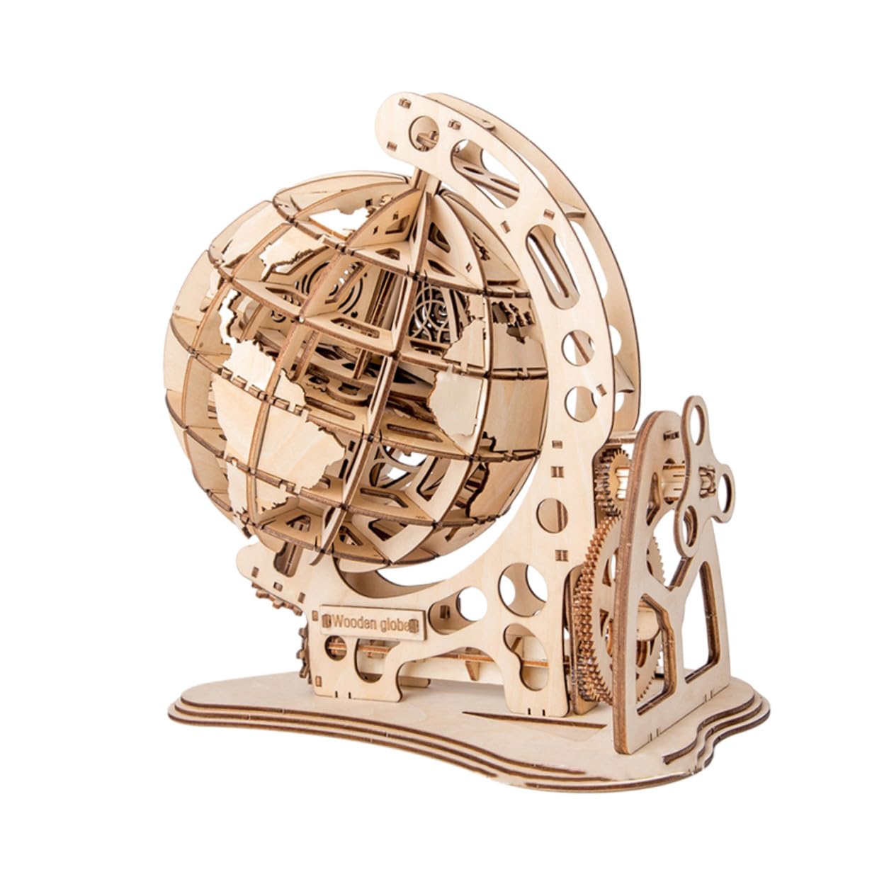Ornement Bois DIY Forme de Globe Créatif Décoration de Bureau Unique et Accessoire de Bricolage pour Activités Manuelles et Décor Maison