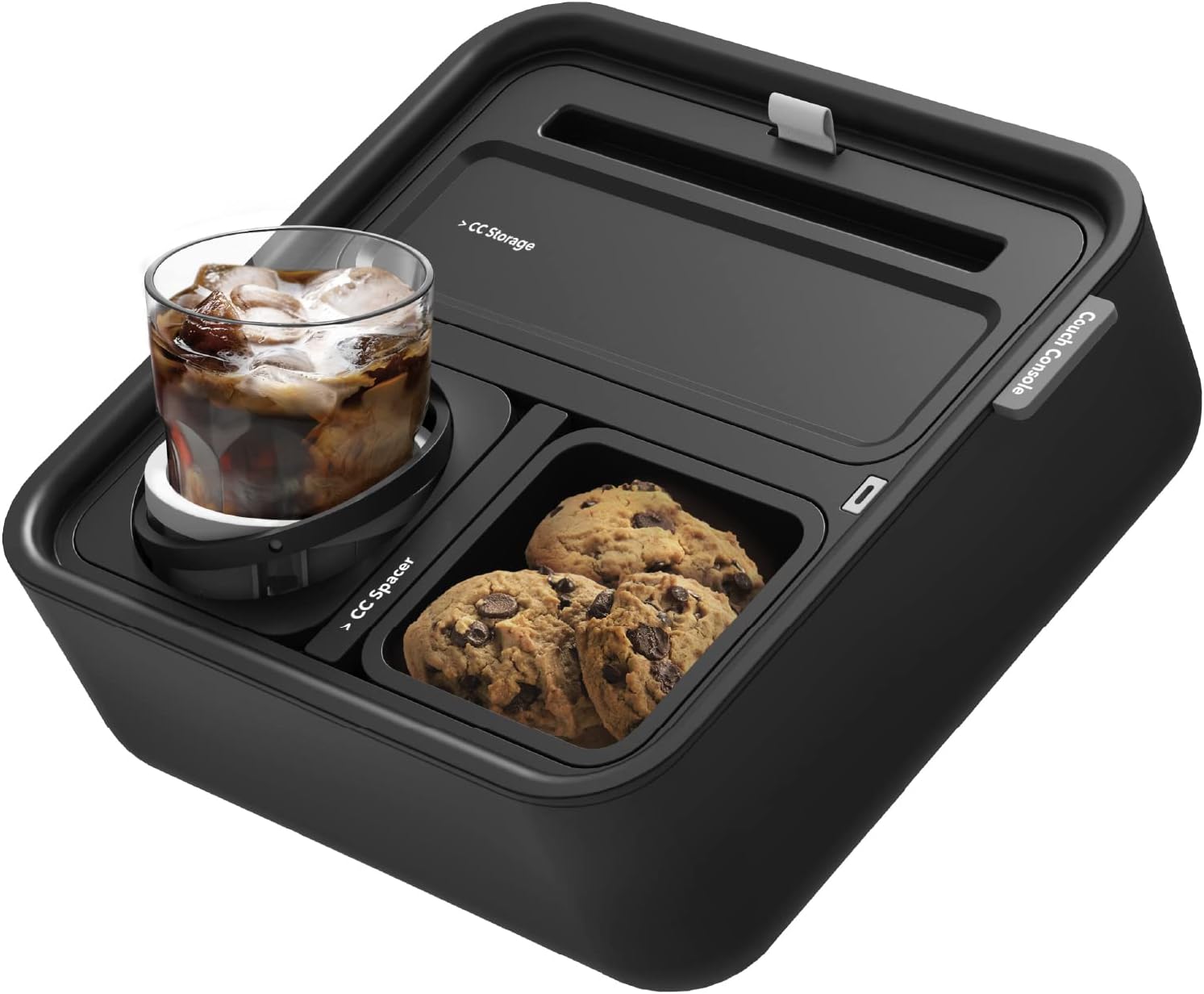 Couch Console Cup Holder Tray Drinks & Snacks Sofa Caddy with Armrest