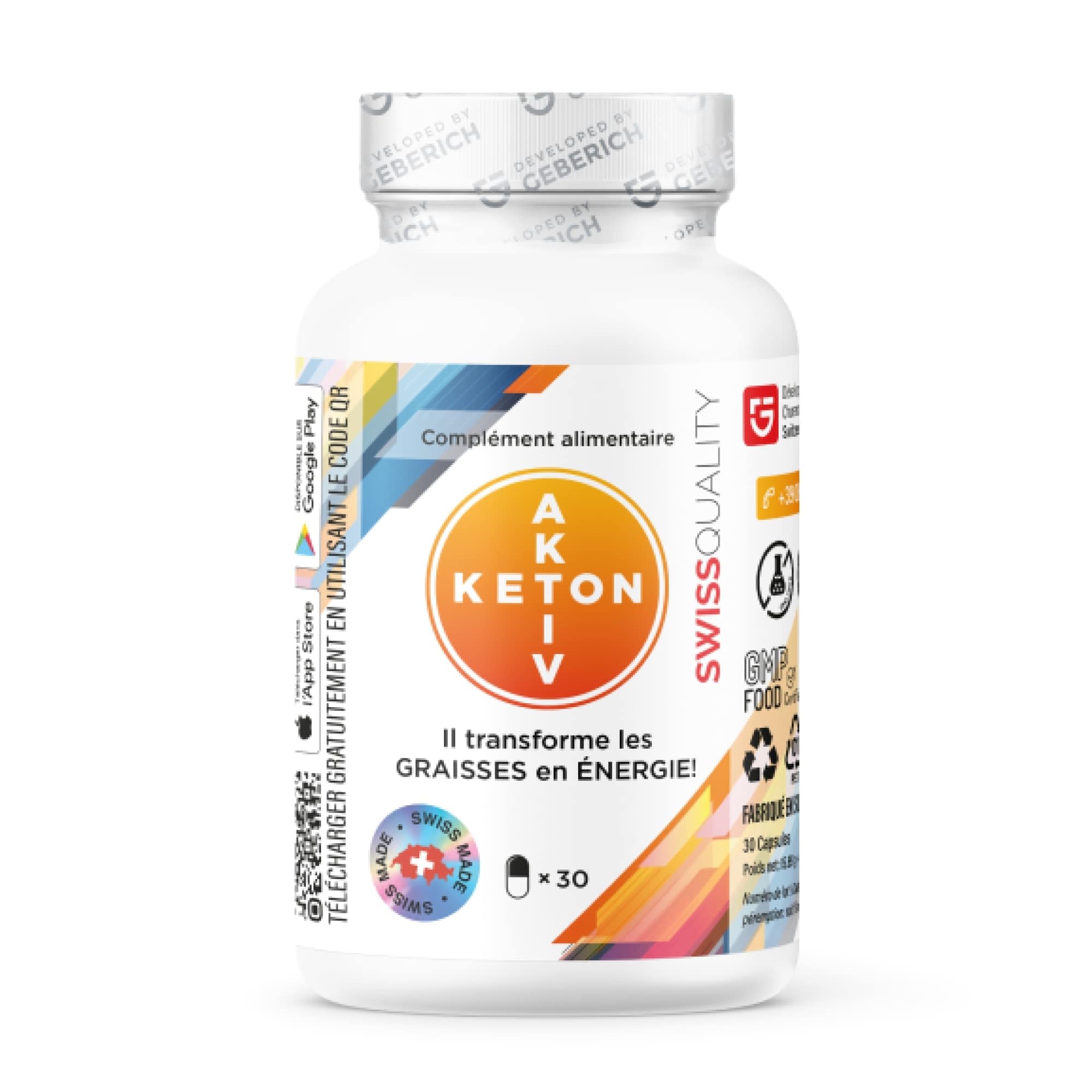 Gélules Keton Aktiv | Pour le régime cétogène | L-Carnitine 500 mg + Extrait de Thé Vert 200 mg | Soutien du métabolisme | Avec Gymnema Sylvestre, Rhodiola Rosea, CLA | 30 Gélules