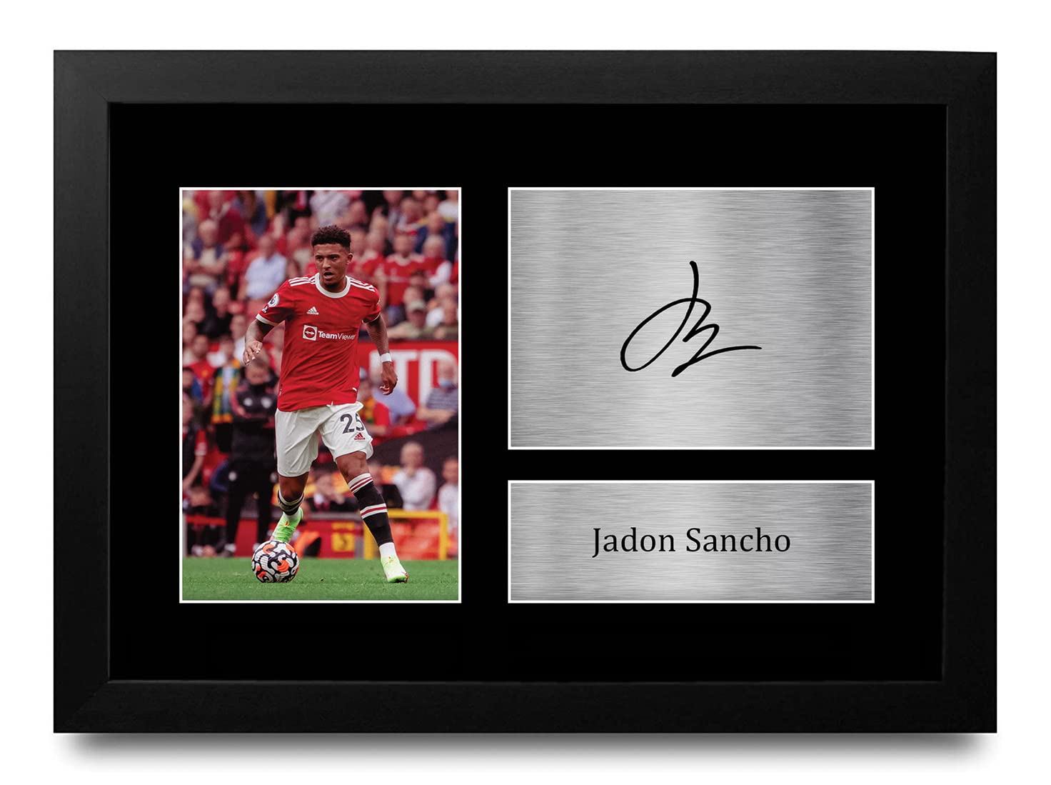 HWC Trading FR A4 Jadon Sancho Gifts - Immagine autografata stampata per tifosi e tifosi di calcio - Cornice A4