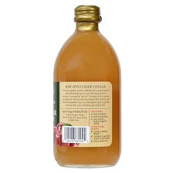 100% Raw-unfiltered Organic Apple Cider with The Mother 17 Oz (Pack of 2) - Rich in Probiotics and Enzymes, Perfect for Cooking, Salad Dressings, Marinades, and Drinking - A Versatile Pantry Essential for Your Wellness Routine