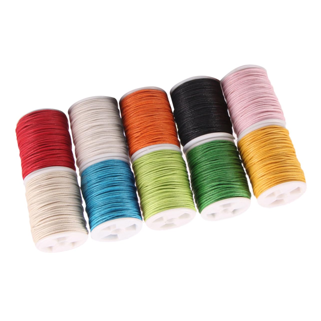 SHINEOFI 20 Piezas cuerda tejer elaboración cuerda abalorios bricolaje cordón poliéster hilos coser cordón tejer cordón algodón encerado Pulsera Cuerda trenzada colocar
