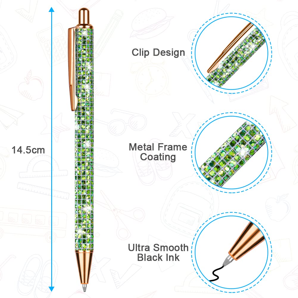 OSDUE 7 Pcs Ballpoint Pens, Metal Retractable Pretty Journaling Pens, Comfortable Writing Pens - Image 2
