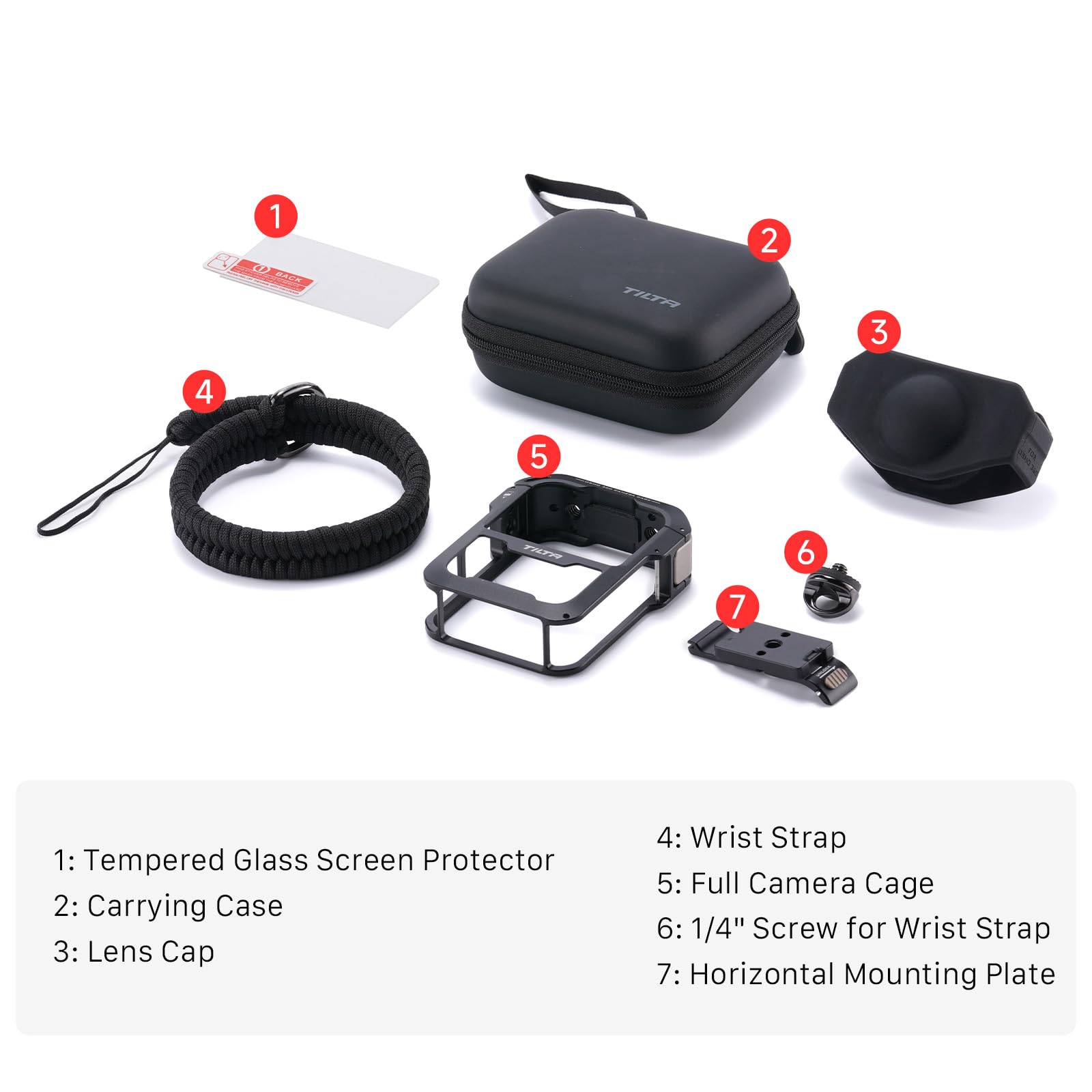 Tilta Cage DJI Osmo 360, Cage pour Caméra Kit de Montage Horizontal - Noir TA-T89-A-B