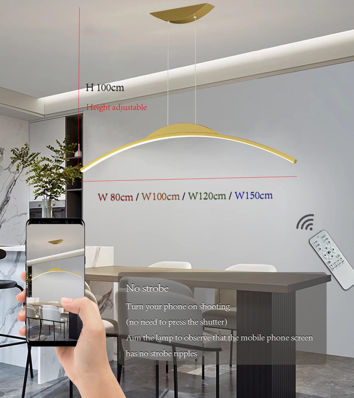 Lanekd Hanglamp, eetkamer, led, dimbaar, hanglamp, eettafel, 60 W, met afstandsbediening, slaapkamer, hanglamp met downlight, in hoogte verstelbare hanglamp voor woonkamer, keuken, kantoor, bar Lanekd Hanglamp, eetkamer, led, dimbaar, hanglamp, eettafel, 60 W, met afstandsbediening, slaapkamer, hanglamp met downlight, in hoogte verstelbare hanglamp voor woonkamer, keuken, kantoor, bar