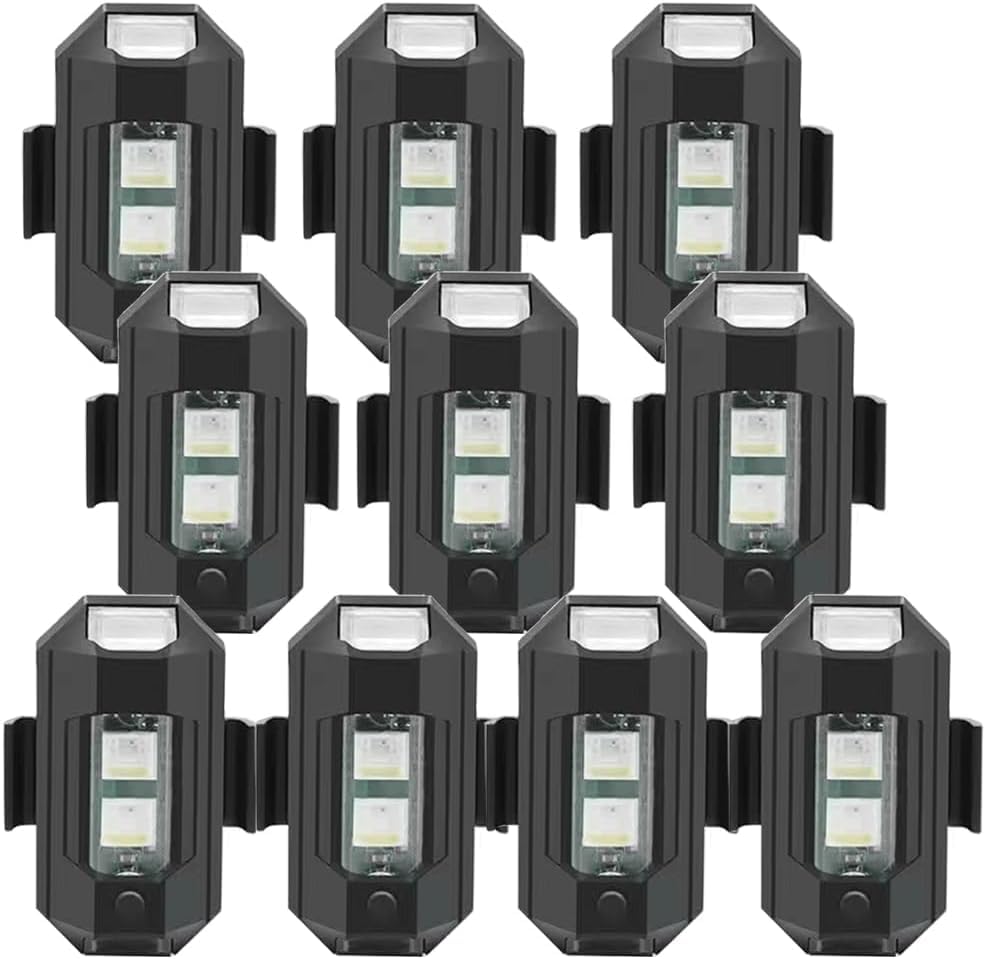 Blinking LED Bicycle Helmet Light, 7 Colors, USB Rechargeable, Aircraft Strobe Effect (10) (B0D35GTV25) Amazon Price History, Amazon Price Tracker