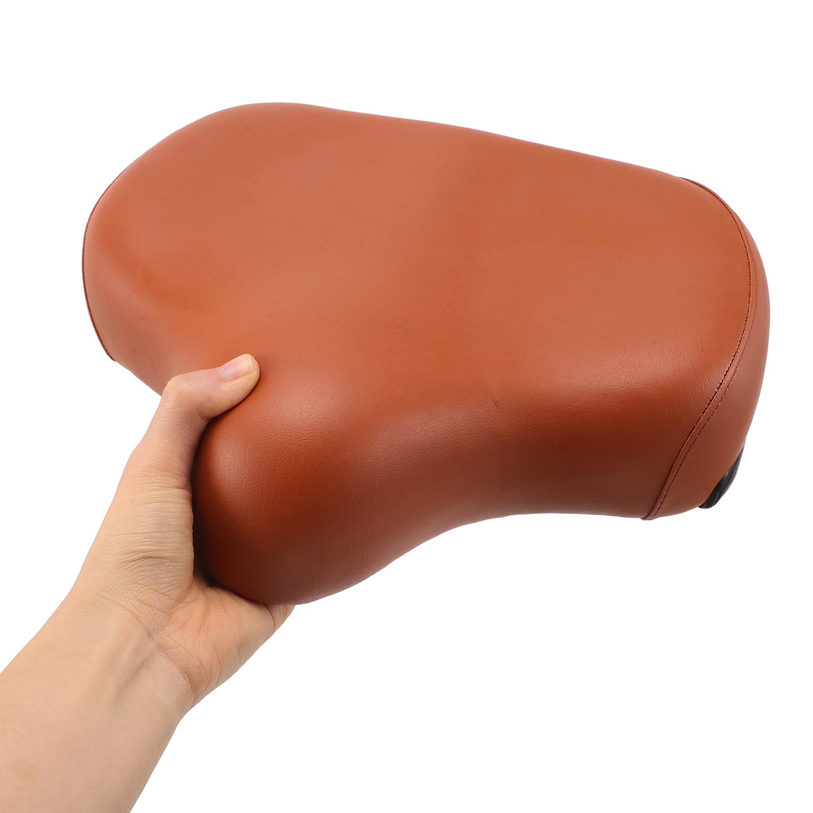 BESTonZON Sella di Ricambio per Cyclette, Cuscino Ergonomico Marrone | Pu, Spugna e Plastica, Struttura Robusta, per Indoor Cycling e Home Gym