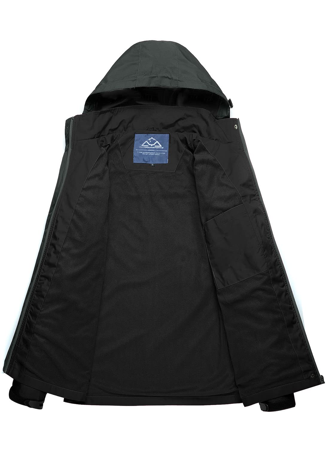 YSENTO Chaqueta de senderismo para mujer, impermeable, ligera, transpirable, con capucha desmontable, 01 negro, M