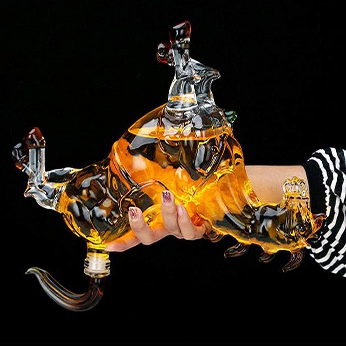 Carafe à Whisky Décorative En Verre - Forme Tête De Cheval, 350 Ml - Décanteur Élégant Pour Bar, Décoration Maison