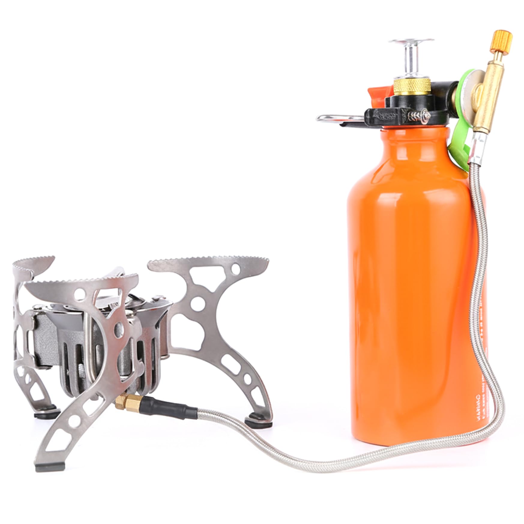 Multibrennstoff-Campingkocher, tragbarer Flüssigbrennstoffkocher mit stabilen Stützbeinen zum Kochen im Freien, kompatibel mit Benzin, Alkohol für Camping, Wandern, Rucksackreisen, Camping
