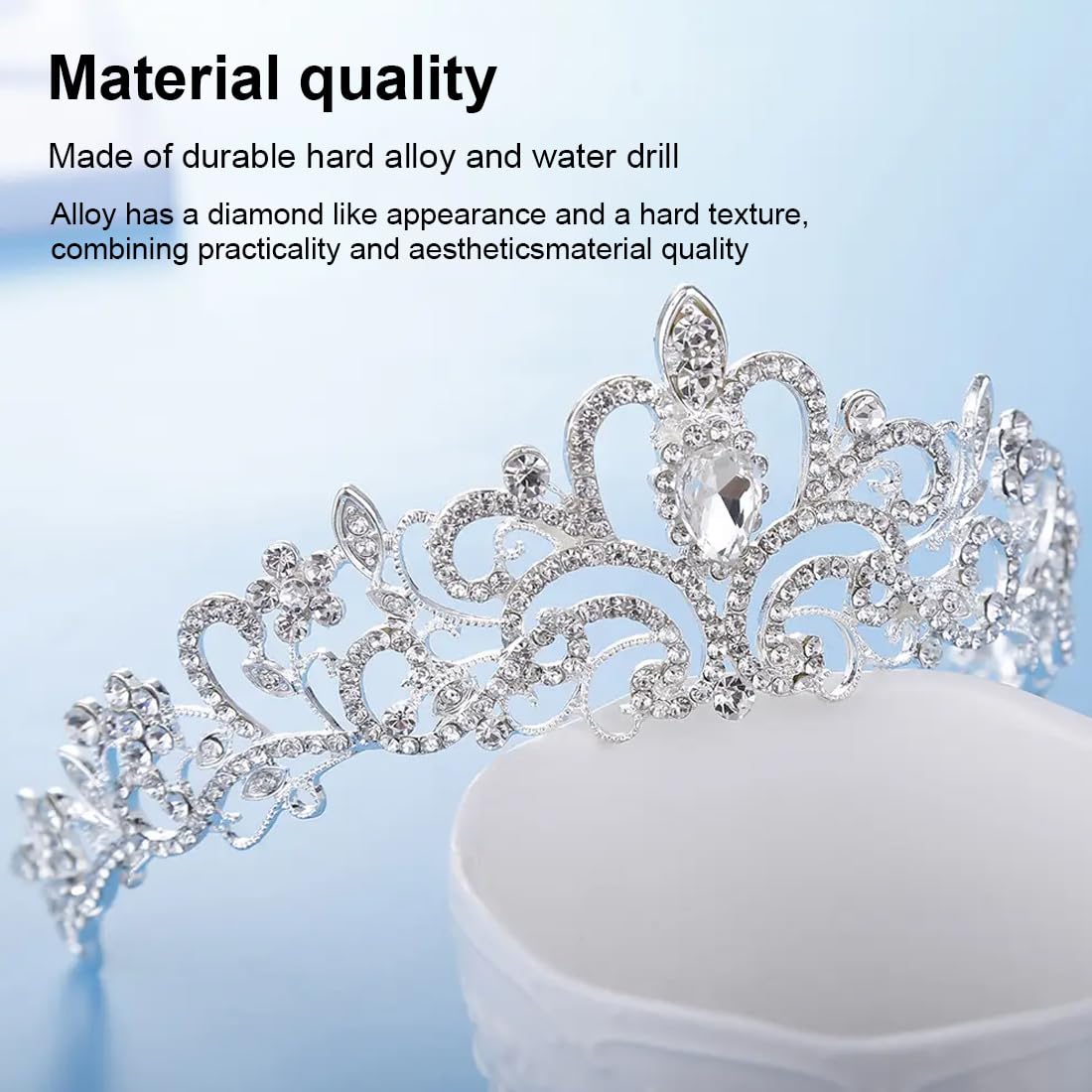 Tiara Con Corona In Cristallo - Accessorio Da Principessa Per Matrimoni E Feste - Foto 12