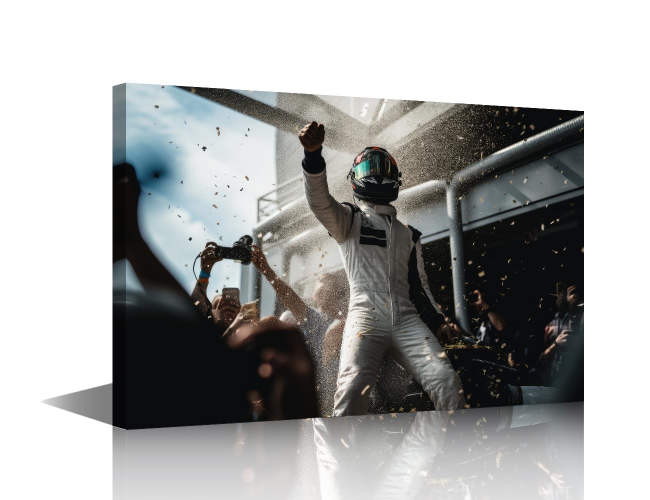 Wall Art for Living Room Driver Celebrating on the Podium Wall Paintings