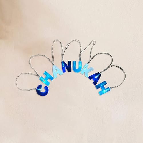 Miniatura 5 de Rite Lite Guirnalda de luces decorativas de Janucá feliz – Decoración de Hanukkah estilo guirnalda accesorios para uso en interiores, colgar en la